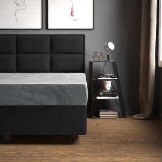 Sleeptime Fluwelen hoeslaken grijs 160 x 200