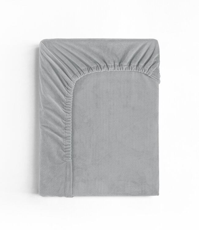 Velvet hoeslaken grijs 90 x 200 cm