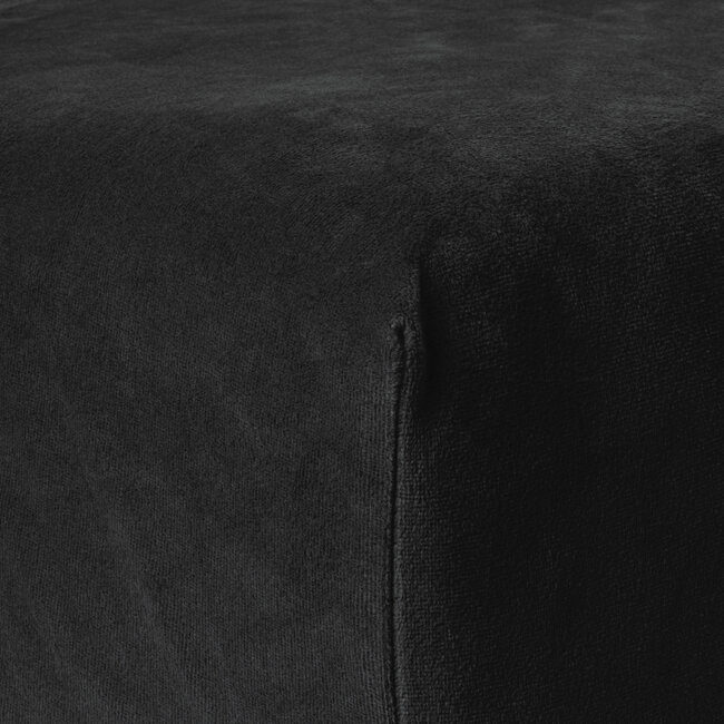 Fluwelen hoeslaken zwart 180 x 200