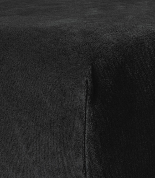 Velvet hoeslaken zwart 140 x 200