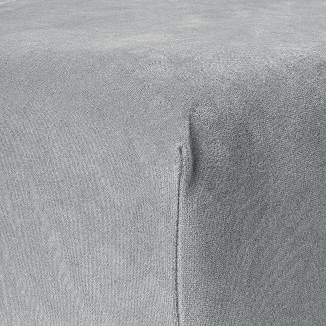 Velvet hoeslaken grijs 90 x 200 cm