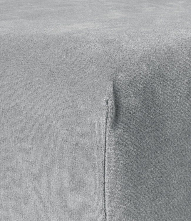 Velvet hoeslaken grijs 90 x 200 cm