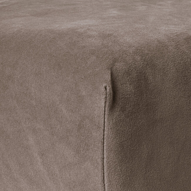 Fluwelen hoeslaken taupe 90 x 200 cm