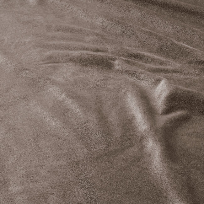 Fluwelen hoeslaken taupe 90 x 200 cm
