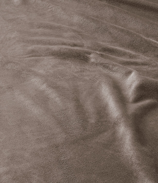 Fluwelen hoeslaken taupe 90 x 200 cm