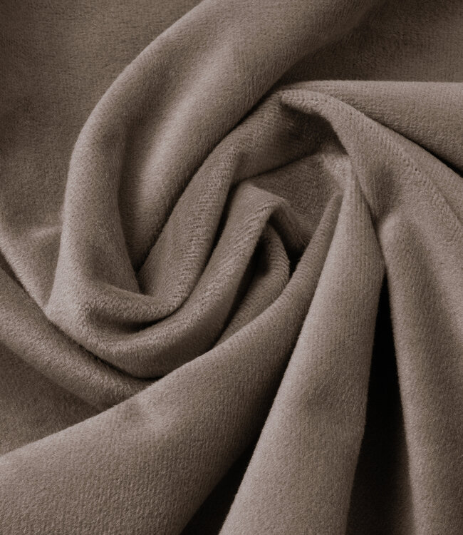 Fluwelen hoeslaken taupe 90 x 200 cm