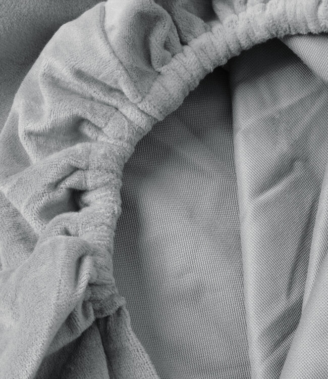 Velvet hoeslaken grijs 90 x 200 cm