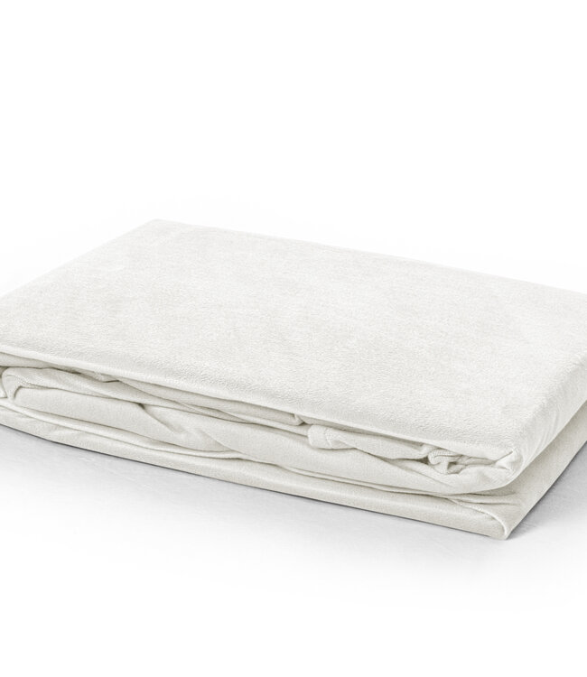 Fluwelen hoeslaken crème 180 x 200