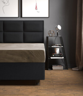 Sleeptime Fluwelen hoeslaken taupe/grijs 160 x 200