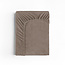Fluwelen hoeslaken taupe 140 x 200