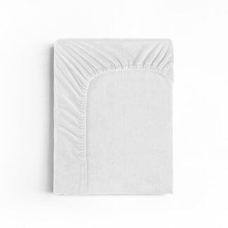 Sleeptime Fluwelen hoeslaken wit 140 x 200