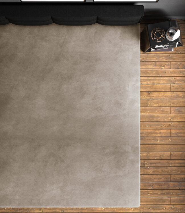 Fluwelen hoeslaken taupe/grijs 140 x 200 cm