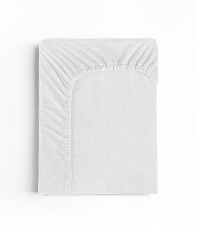 Velours Hoeslaken Wit 180 x 200