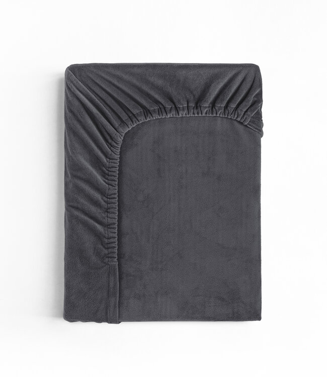 Fluwelen Hoeslaken Antraciet 160 x 200