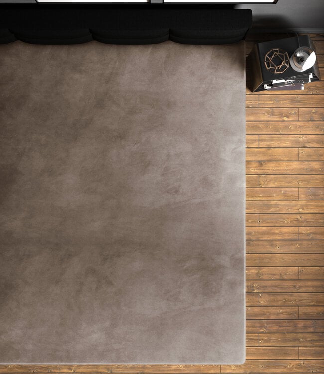 Fluwelen hoeslaken taupe 180 x 200