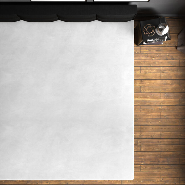 Fluwelen hoeslaken wit 140 x 200