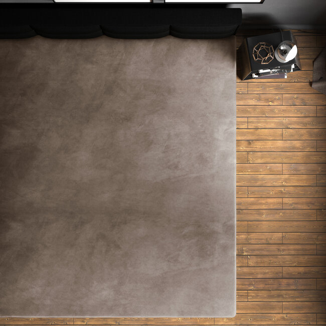 Fluwelen hoeslaken taupe 140 x 200