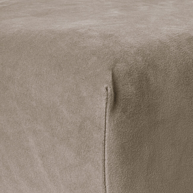 Fluwelen hoeslaken taupe/grijs 140 x 200 cm