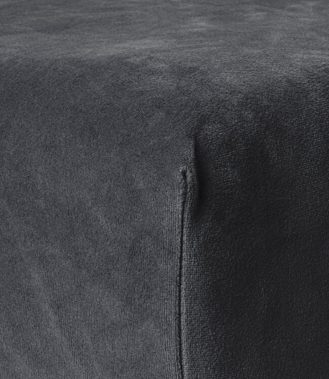 Fluwelen Hoeslaken Antraciet 160 x 200