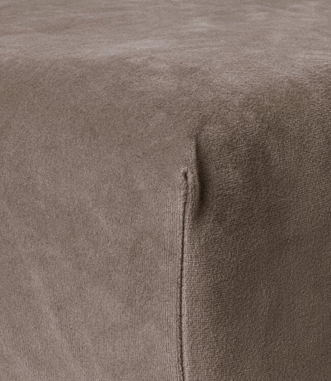 Fluwelen hoeslaken taupe 140 x 200
