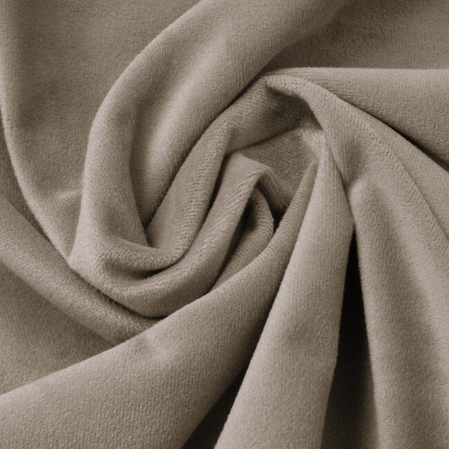 Fluwelen hoeslaken taupe/grijs 140 x 200 cm