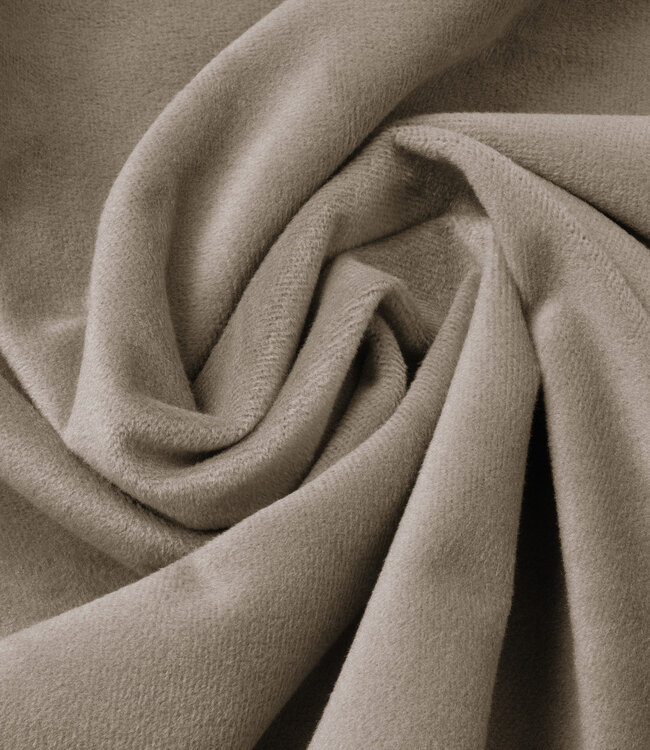 Fluwelen hoeslaken taupe/grijs 140 x 200 cm