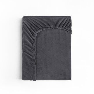 Sleeptime Velvet hoeslaken antraciet 90 x 200