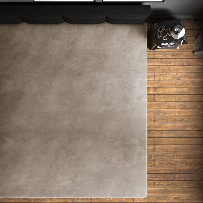 Fluwelen hoeslaken taupe/grijs 180 x 200