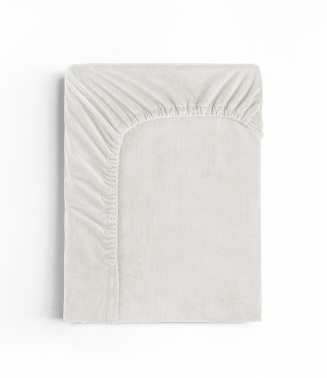 Fluwelen Hoeslaken Crème 140 x 200