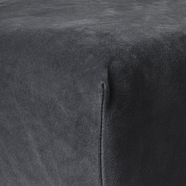 Velvet hoeslaken antraciet 90 x 200