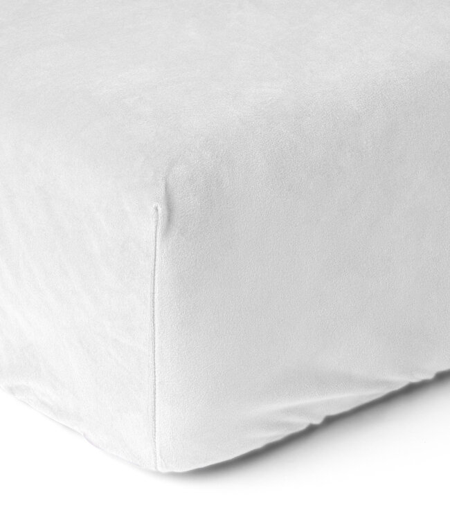 Velours Hoeslaken Wit 180 x 200