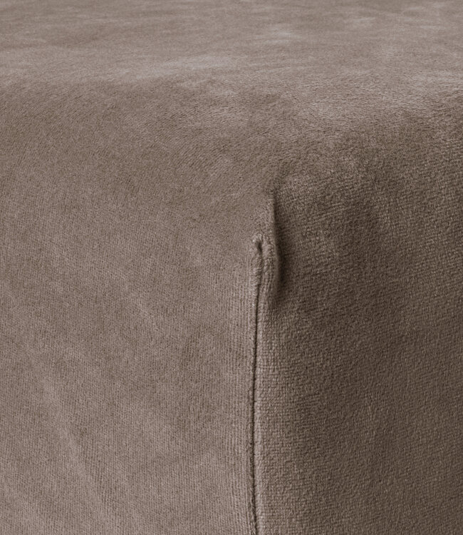 Fluwelen hoeslaken taupe 180 x 200