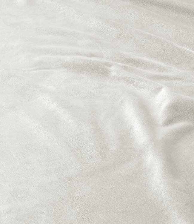 Fluwelen hoeslaken crème 160 x 200