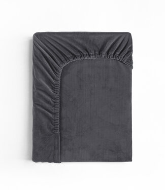 Sleeptime Fluwelen hoeslaken antraciet 140 x 200
