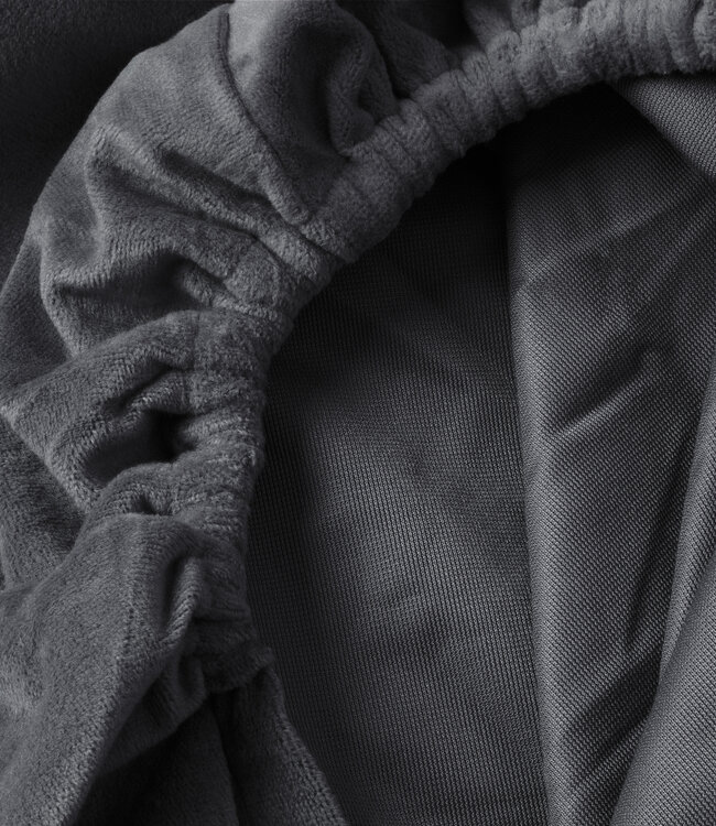 Fluwelen hoeslaken antraciet 140 x 200