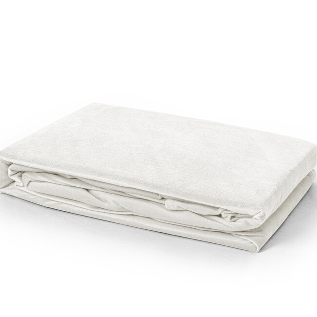 Fluwelen hoeslaken crème 90 x 200