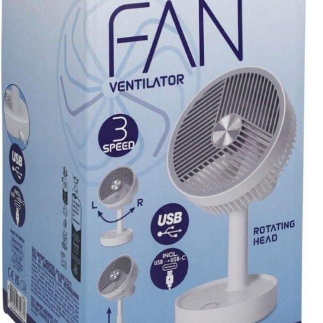 Tafelventilator - Oplaadbaar - USB