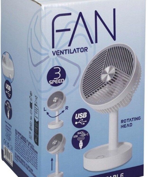 Tafelventilator - Oplaadbaar - USB