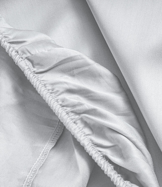 Splittopper satijnen hoeslaken wit 160 x 200