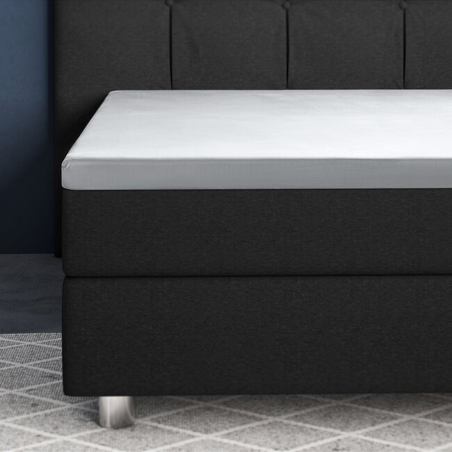 Topper satijnen hoeslaken wit 90 x 200