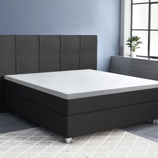 Topper satijnen hoeslaken wit 90 x 200