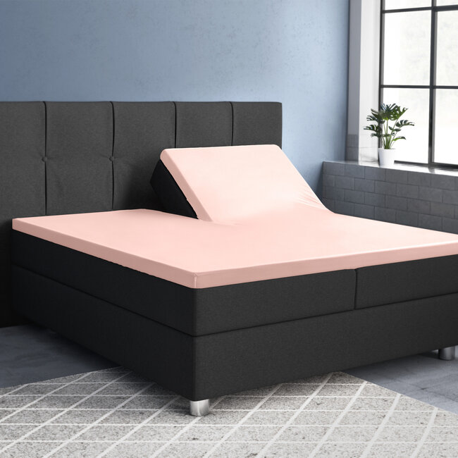 Primaviera Deluxe Splittopper Satin-Spannbettlaken, Rosa, 160 × 200