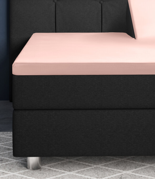 Splittopper Satijn Hoeslaken Roze 180 x 200