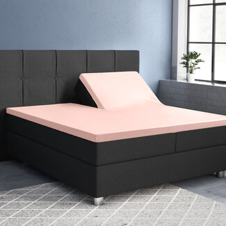 Primaviera Deluxe Satin-Spannbettlaken mit geteiltem Topper, rosa, 180 × 220