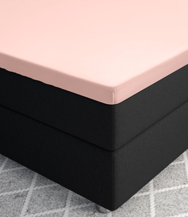 Topper satijnen hoeslaken roze 160 x 200