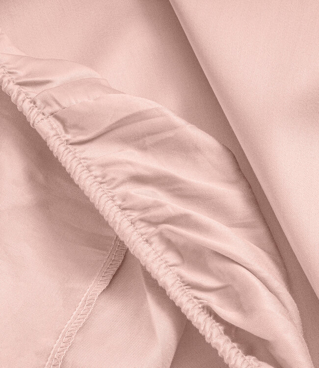 Topper satijnen hoeslaken roze 140 x 200 cm