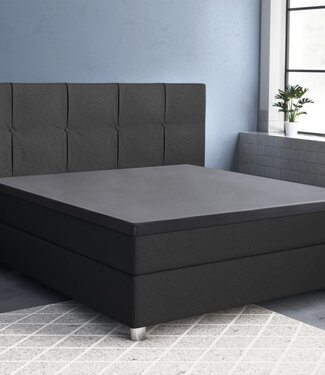 Primaviera Deluxe Satijnen topper hoeslaken antraciet 140 x 200