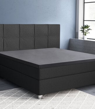 Primaviera Deluxe Topper satijnen hoeslaken antraciet 180 x 220