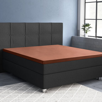 Primaviera Deluxe Topper satijnen hoeslaken bruin 140 x 200