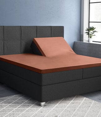 Primaviera Deluxe Splittopper satijnen hoeslaken bruin 160 x 200